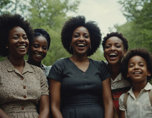 happy black family smiling