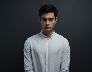 portrait of a sad depressive man