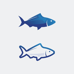 Fish and Fishing logo aquatic design animal vector illustration