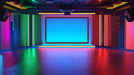 Chroma tv screen studio virtual background