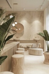 Interior of a bright and modern beauty salon generated AI