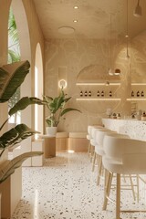 Interior of a bright and modern beauty salon generated AI