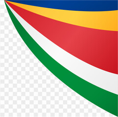 Seychelles flag wave isolated on png or transparent background vector illustration.