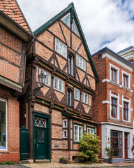 Fototapeta na wymiar Scenic view of beautiful old buildings in Lauenburg, Germany