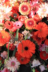 Gerbera bouquet in orange and pink