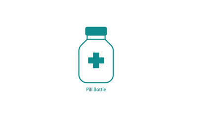 Prescription Pill Bottle Healthcare Vector Icon