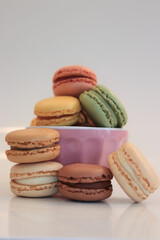 Macarons in pastel colors