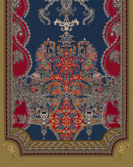 Textile Design and Digital Motif and Borders