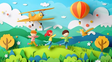 Promotional illustrations for World Children's Day Cartoon Festival,AI generated. 