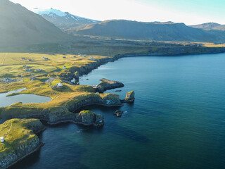 Majestic Heights: Aerial Views of Iceland's Mountainous Majesty