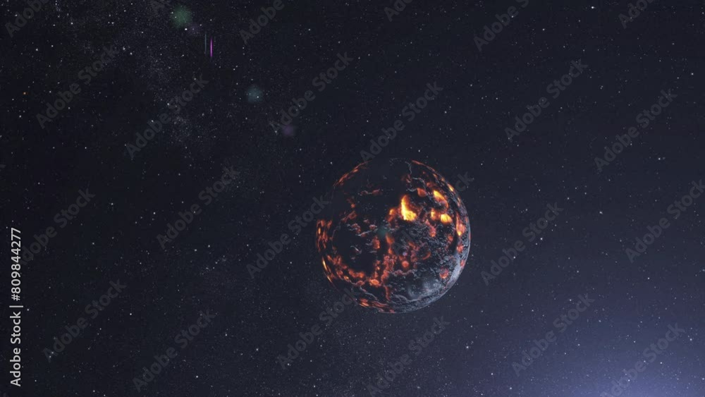 Wall mural planet earth dying process outer space long view 3d rendering of planet earth from life to dead rock