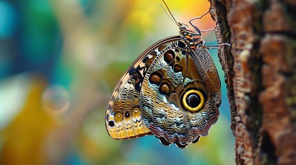 A stunning closeup photograph of a butterfly perched on a branch.