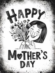 Mother's Day greeting with floral bouquet
