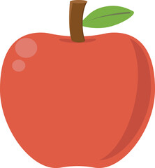 Red apple doodle flat vector