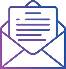 email, icon outline gradient