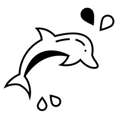 dolphin icon. dolphin vector symbol. 