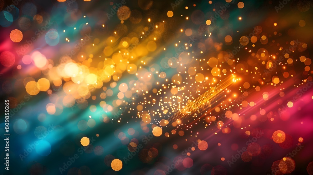 Poster a colorful, abstract background with many small dots. the dots are of different sizes and colors, cr