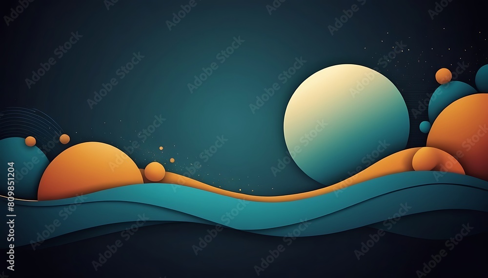 Fototapete abstract vector wave technological lines background with space of your text.