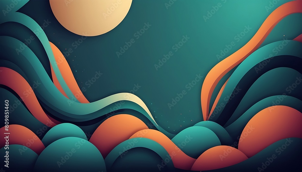 Fototapete abstract vector wave technological lines background with space of your text.