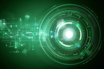 Circular Green and Black Tech Background Design