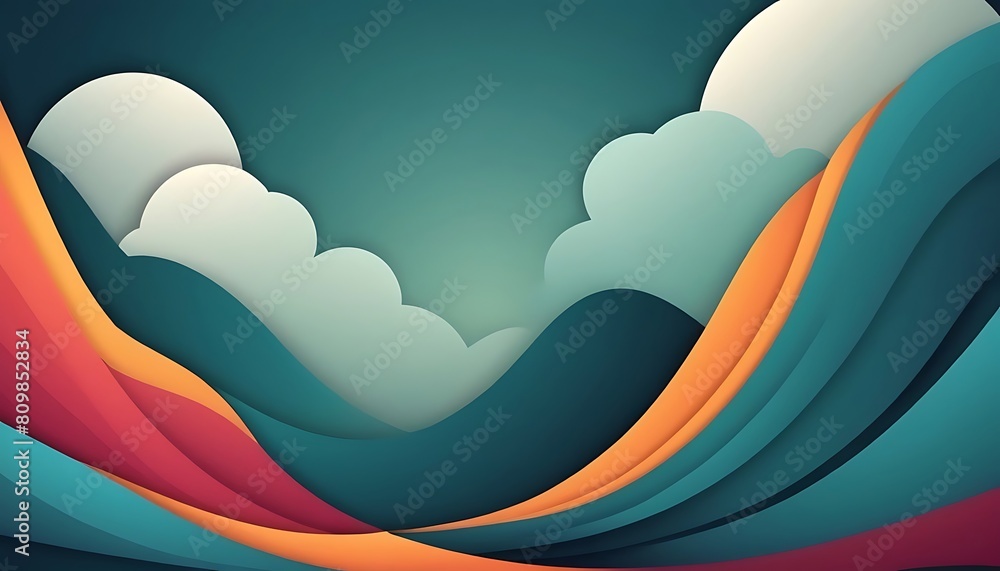 Poster abstract vector wave technological lines background with space of your text.