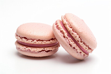 two macarons are stacked on top of each other