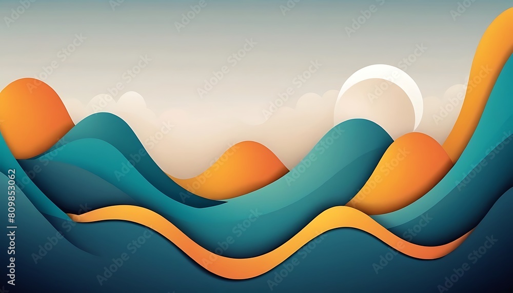 Poster abstract vector wave technological lines background with space of your text.