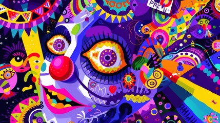 Psychedelic Art Explosion in Vivid Colors