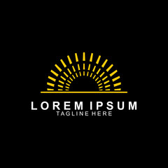 Fototapeta premium Abstract Sunset Logo. Sun Icon. Sun Vector Illustration. Flat Vector Logo Design Template Elements for Nature and Holiday Logos.