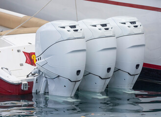 # powerful salt water outboards on back of boat in USVI