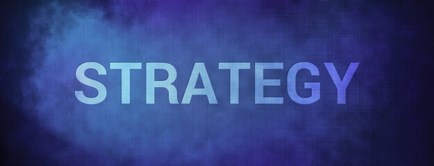 Strategy isolated on fabric blue banner background abstract