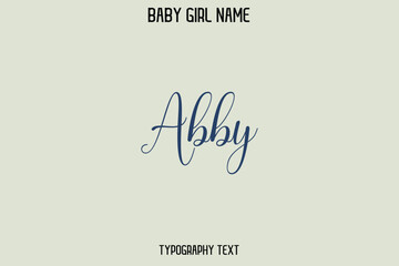 Abby Female Name - in Stylish Lettering Cursive Typography Text