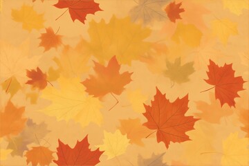 Obraz premium Watercolor pattern of Maple leaves falling background seamless pattern