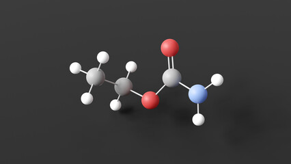 Fototapeta premium ethyl carbamate molecular structure, urethane, ball and stick 3d model, structural chemical formula with colored atoms