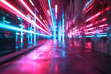 cyberpunk style background with a sense of technology, Future technology line background and light effect, Ai generated