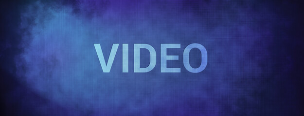 Video isolated on fabric blue banner background abstract