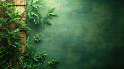 Green Leaves Backdrop with Wooden Frame
