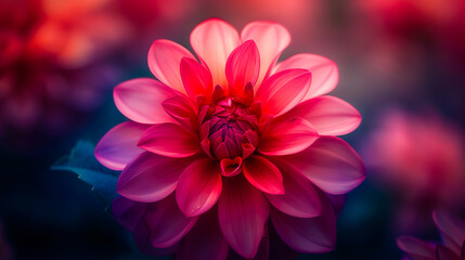 A pink flower with blurred background.