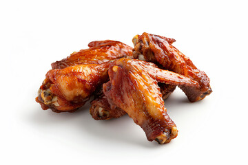 a pile of chicken wings on a white surface