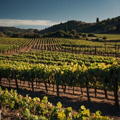 vineyard at sunset