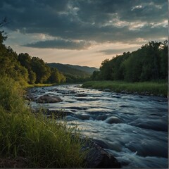 river in the morning