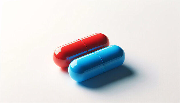 two large capsules placed side by side on a plain white background - Powered by Adobe
