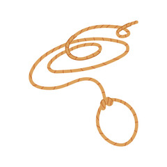 western lasso cartoon. rodeo frame, string border, line knot western lasso sign. isolated symbol vector illustration