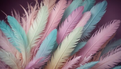 pastel colour feather abstract background