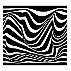 Psychedelic vector background with black waves distortion