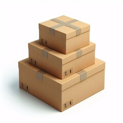 Fototapeta premium cardboard packing box with lid. Package for parcels 