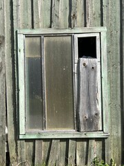old wooden window, close-up of a wooden window