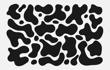 Set of black oval shape. Abstract background with blob. Fluid organic form. Vector illustration