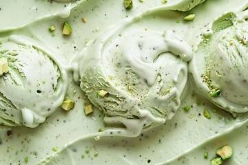 Lose yourself in the creamy swirls of pistachio ice cream, its luscious texture and rich aroma captivating
