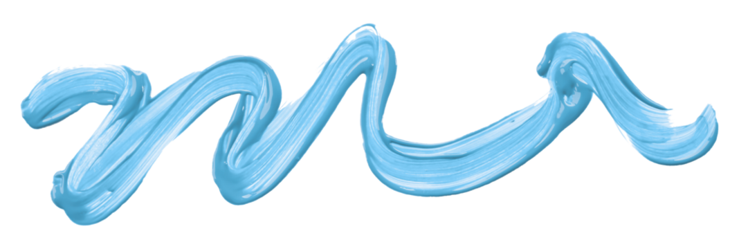 Shiny light blue brush watercolor painting isolated on transparent background. watercolor png